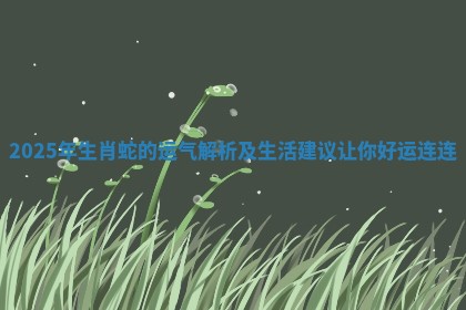 2025年生肖蛇的运气解析及生活建议让你好运连连
