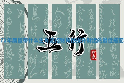 72年属鼠带什么生肖能招财揭秘提升财运的最佳搭配