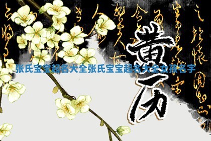 张氏宝宝起名大全_张氏宝宝起名大全女孩名字
