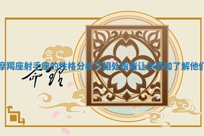 摩羯座射手座的性格分析与相处指南让你更加了解他们