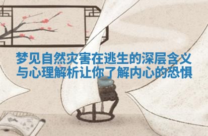 梦见自然灾害在逃生的深层含义与心理解析让你了解内心的恐惧 梦见自然灾害在逃生的深层含义与心理解析让你了解内心的恐惧