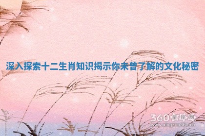 深入探索十二生肖知识揭示你未曾了解的文化秘密