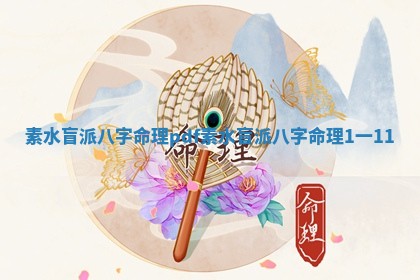 素水盲派八字命理pdf_素水盲派八字命理1一11