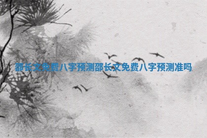 邵长文免费八字预测 邵长文免费八字预测准吗 邵长文免费八字预测 邵长文免费八字预测准吗